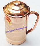 Pure Copper Jug with lid 900 ml for Ayurveda healing - Devshoppe