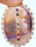 Amethyst round shaped pendant with Chakra beads - Devshoppe