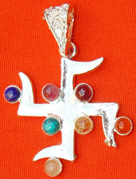 Chakra Swastik (Sathiya) Pendant in German silver - Devshoppe