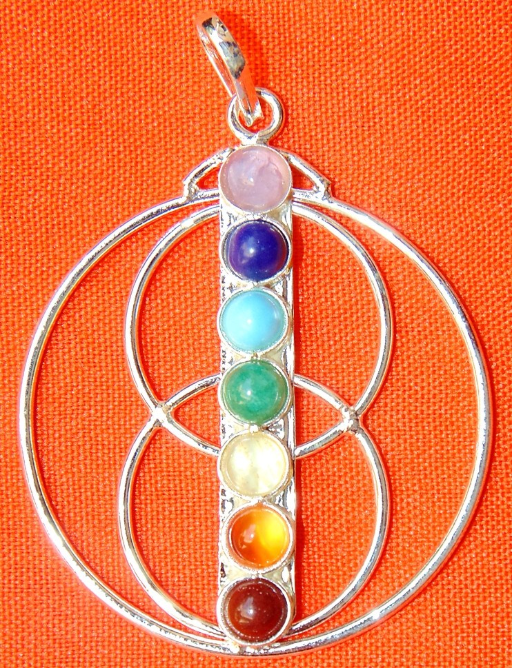 Chakra Triple circles pendant in German silver - Devshoppe