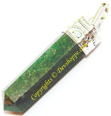 Green Aventurine pendant in white metal - Devshoppe