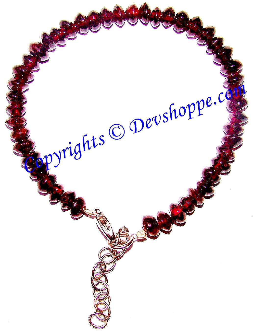 Red Garnet Bracelet Tyre shaped beads - Devshoppe