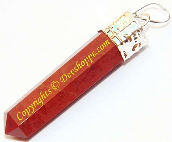 Red Jasper Pencil shaped pendant - Devshoppe