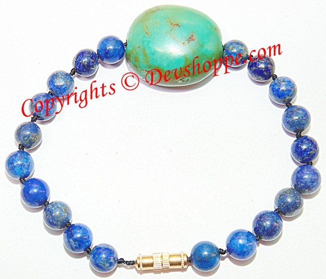 Superb quality Lapiz (Lapis) and Turquoise (Firoza) combination bracelet - Devshoppe