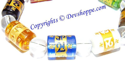 Tibetan Colour crystal Bead carve Mantra Om mani padme hum Amulet Bracelet - Devshoppe