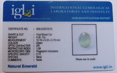 Top Quality Lab Certified Columbian Emerald (Panna) 4.30 Carat - Devshoppe