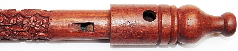 Traditional Hand Carved Wooden Side Flute Musical Mouth Woodwind Instrument large size - Devshoppe