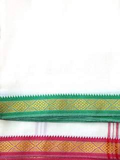 White coloured Puja dhoti - Devshoppe