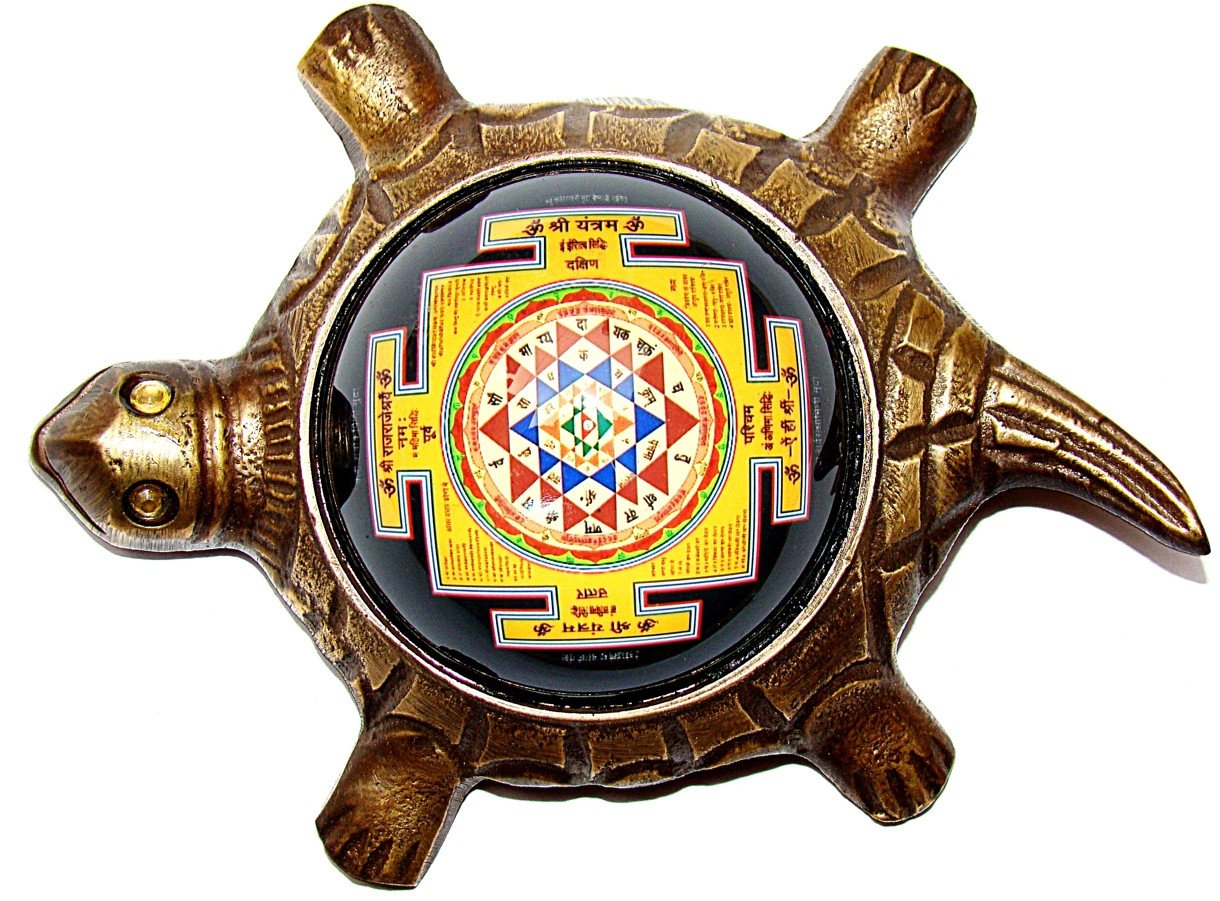 Shree Yantra on Tortoise, Kurm Shree Yantra - Devshoppe