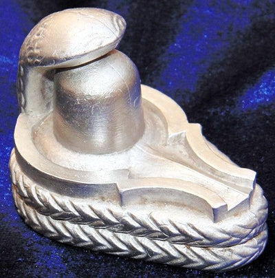 Parad Shivling / Parad Shivlingam with Naag 350 gms ( 2 inch) - Devshoppe