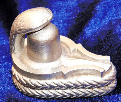 Parad Shivling / Parad Shivlingam with Naag 350 gms ( 2 inch) - Devshoppe