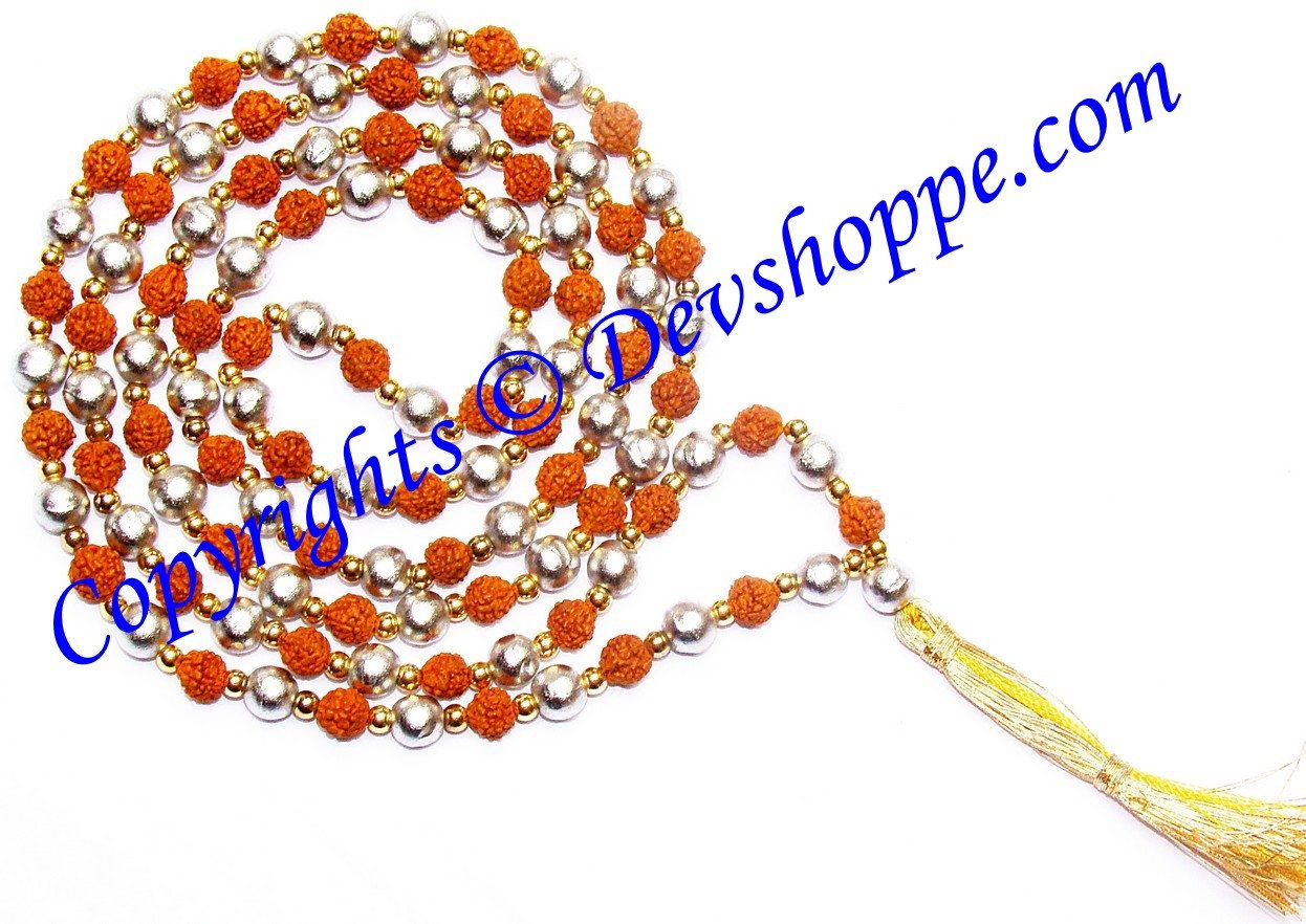 Rudraksha Parad Combination Mala for Spiritual Benefits - Premium Quality - Devshoppe