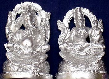 Parad Sri Ganesha and maa Lakshmi idol - Devshoppe