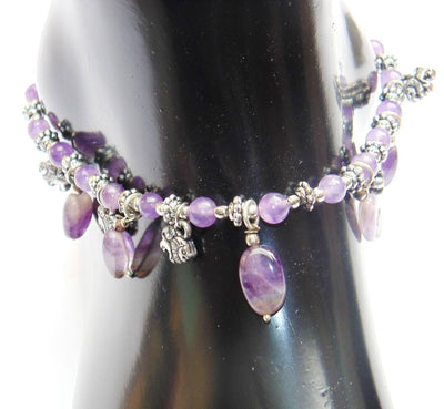 Amethyst Anklet - made up from Amethyst beads - Devshoppe