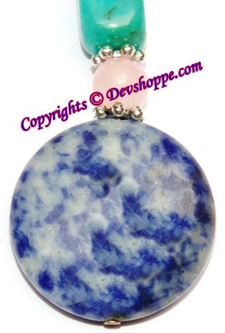 Blue Sodalite Key Chain Charm Gemstone Keychain - Devshoppe