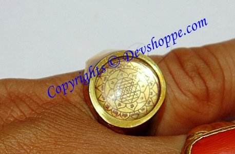 Brass Sriyantra ring for wealth , prosperity and success - Devshoppe