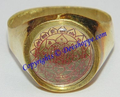 Brass Sriyantra ring for wealth , prosperity and success - Devshoppe