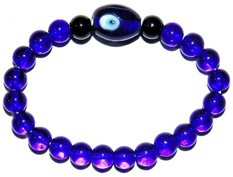 Evil eye Lucky charm bracelet for protection in stretch elastic - Devshoppe