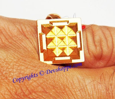 Fully adjustable high quality Pyramid ring in brass for positive energy - Devshoppe