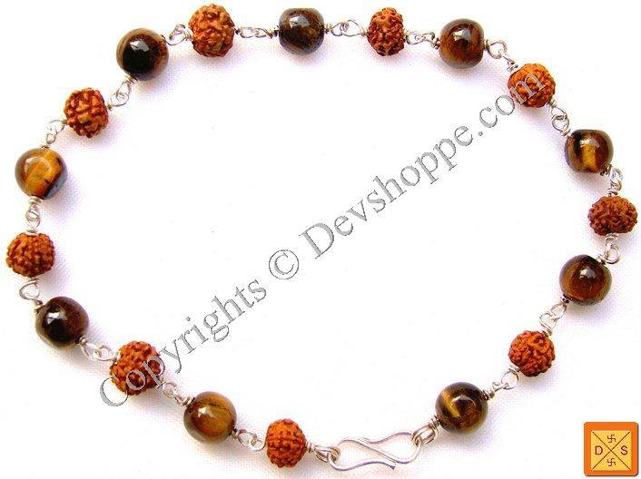 Rudraksha Tiger eye Combination Bracelet - Devshoppe