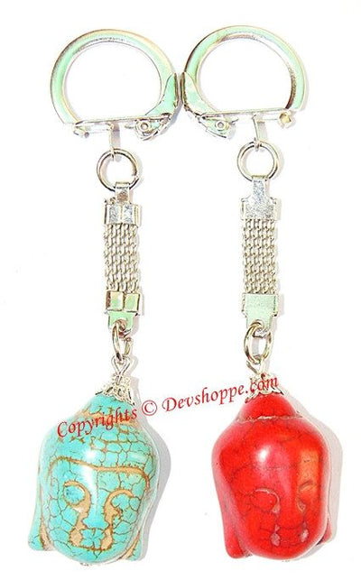 Set of 2 Buddha head Keychains (Keyrings) - Devshoppe