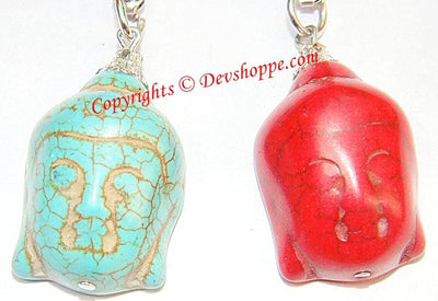 Set of 2 Buddha head Keychains (Keyrings) - Devshoppe