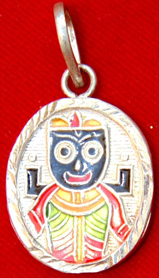 Sri Jagannath silver pendant - Devshoppe