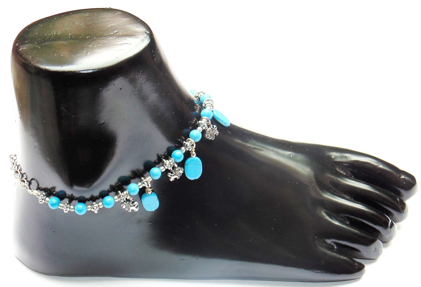 Turquoise Anklet - made up from Turquoise beads - Devshoppe