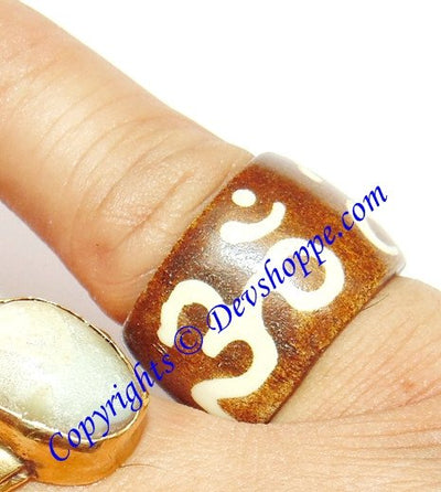 Wooden Aum (Om) Ring - Devshoppe