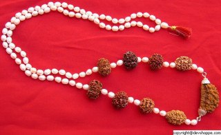 Navgraha Rudraksha Mala with Pearls to Please All Planets - Devshoppe