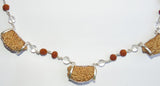 One faced ( 1 mukhi ) Rudraksha - Light of god mala with diamond cutting Sphatik beads in silver - Devshoppe