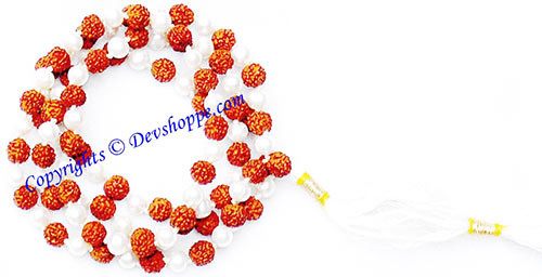 Rudraksha Pearl (Moti) Combination mala Premium quality - Devshoppe