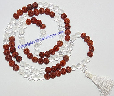 Rudraksha Sphatik (Crystal) combination mala for Venus - Devshoppe