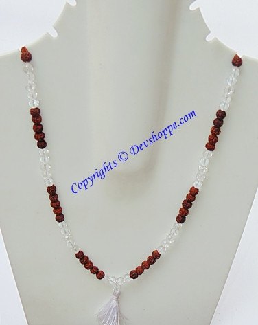 Rudraksha Sphatik (Crystal) combination mala for Venus - Devshoppe