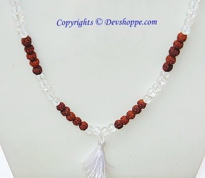 Rudraksha Sphatik (Crystal) combination mala for Venus - Devshoppe