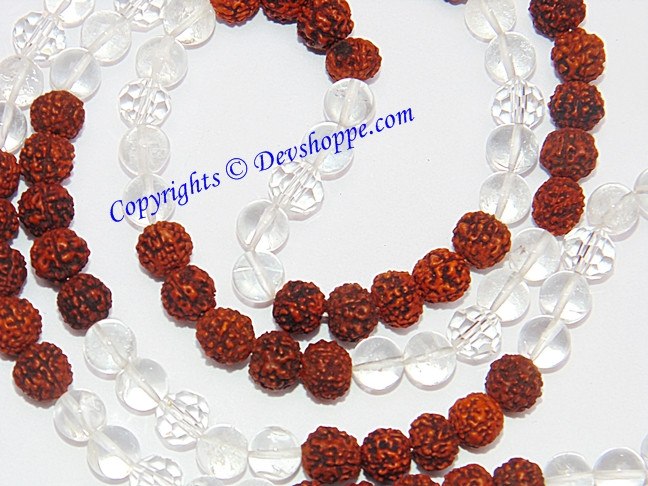 Rudraksha Sphatik (Crystal) combination mala for Venus - Devshoppe