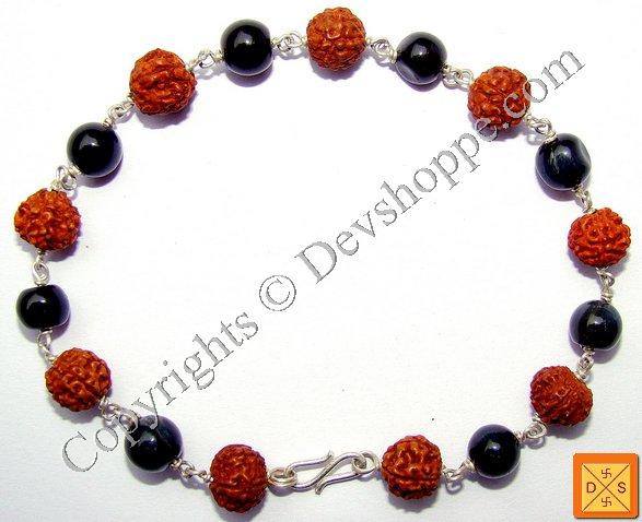 Rudraksha and Cat's Eye Combination Bracelet - Devshoppe