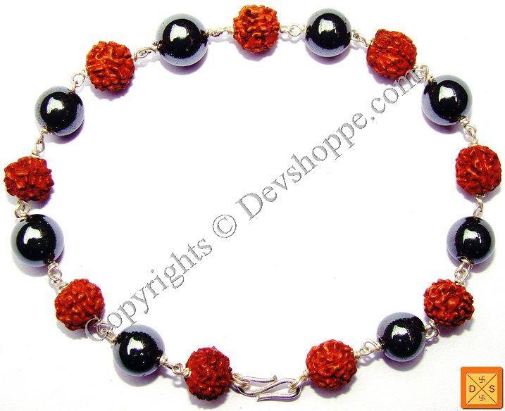 Rudraksha and Hematite Combination Bracelet - Devshoppe