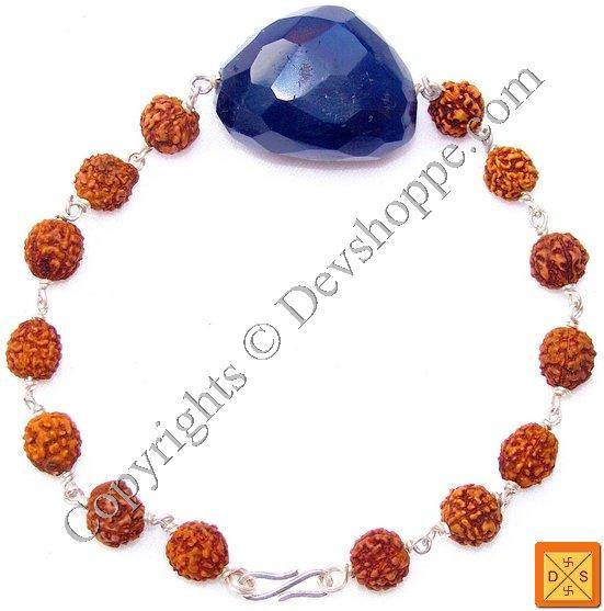 Rudraksha Blue Onyx Combination Bracelet - Devshoppe