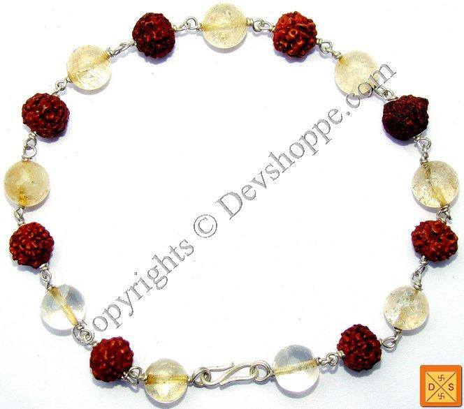 Rudraksha Citrine Combination Bracelet - Devshoppe