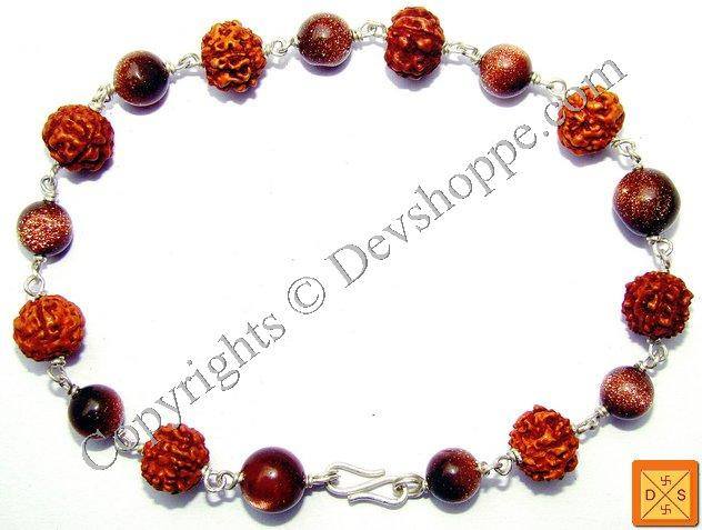 Rudraksha Sunstone Combination Bracelet - Devshoppe