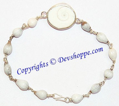 Gomti Chakra bracelet with Vaijanti beads in pure Silver - Devshoppe