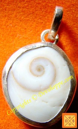 Natural Gomti (Gomati) chakra pendant in pure Silver - Devshoppe