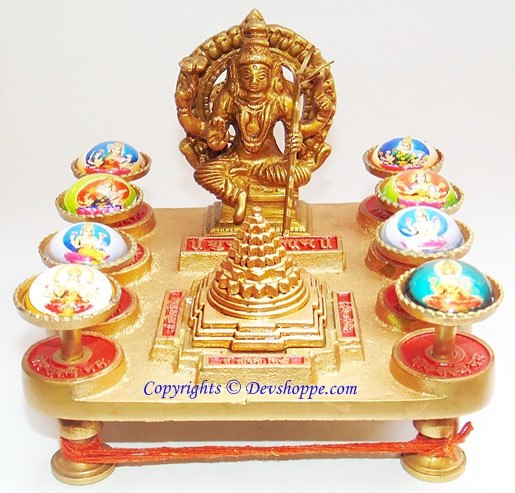 Sri Ashtalakshmi Yantra Chowki with Meru yantra - Devshoppe