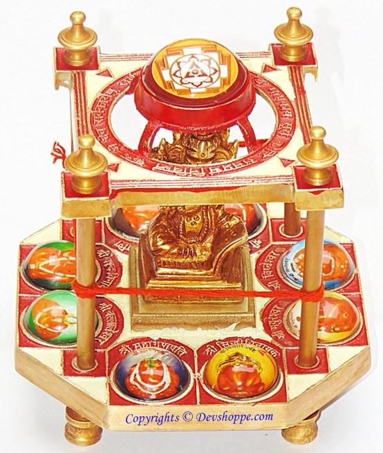 Sri Ashtavinayak ( Eight Ganesha ) Yantra Chowki - Devshoppe