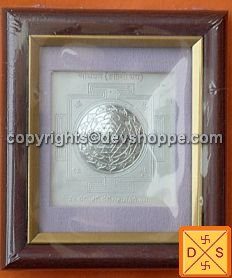 Silver Sriyantra with frame - Devshoppe