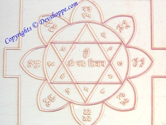 Sri Ashtakshri Shiva yantra on copper plate - Devshoppe